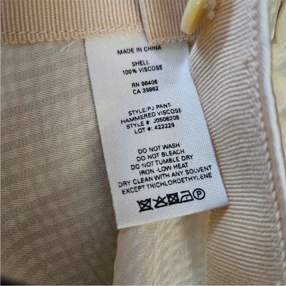 Theory PJ pants size 4  cream wide leg pajama hammered viscose - Picture 8 of 14